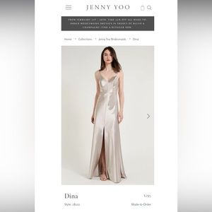 Jenny Yoo gold bridesmaid dress, the Dina dress